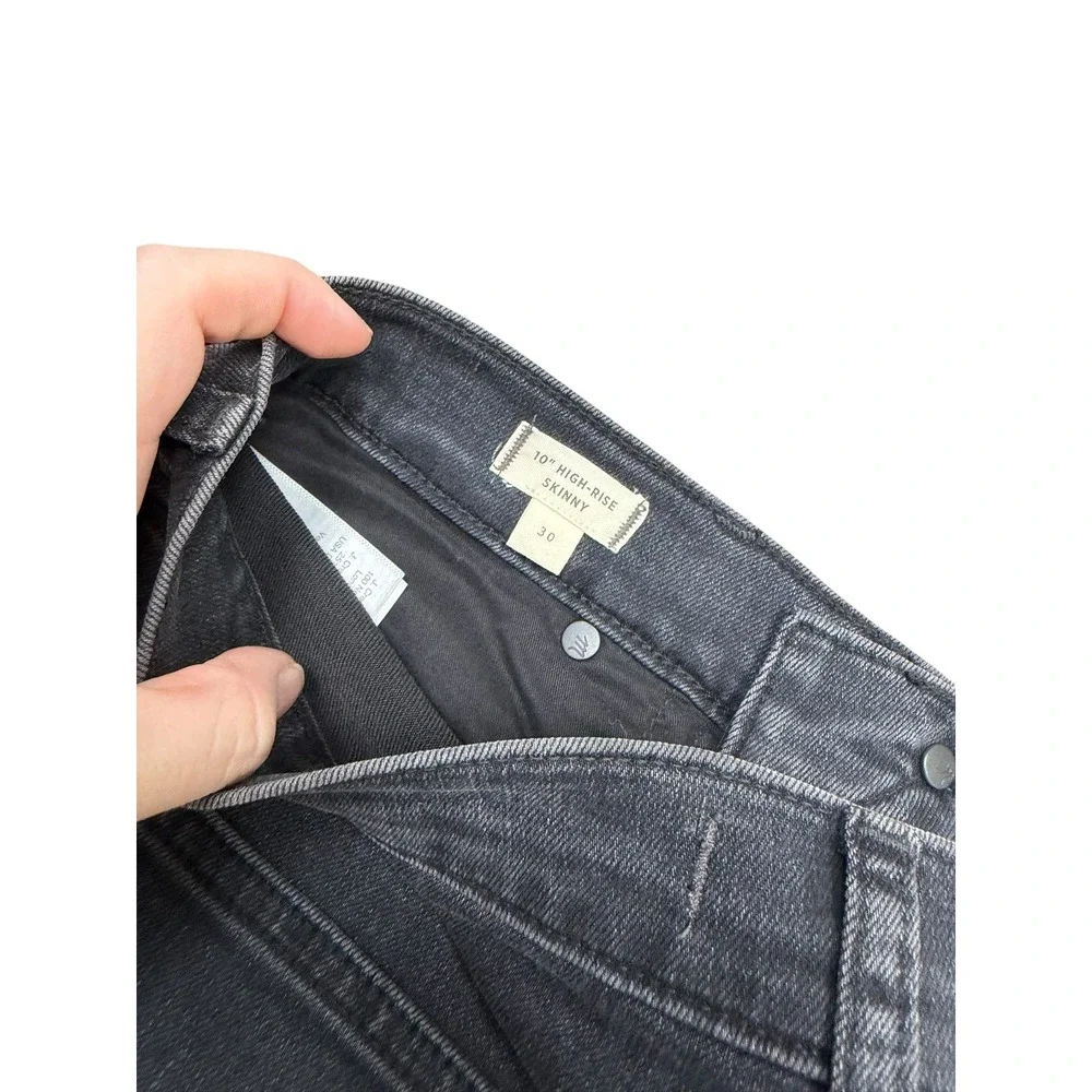 Madewell 10 Inch Black High Rise Skinny Jeans Button Fly Size 30‎